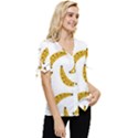 Banana Fruit Yellow Summer Bow Sleeve Button Up Top View3