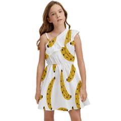 Banana Fruit Yellow Summer Kids  One Shoulder Party Dress