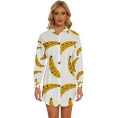 Banana Fruit Yellow Summer Womens Long Sleeve Shirt Dress