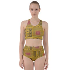 Digital Paper African Tribal Racer Back Bikini Set