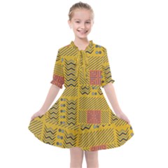 Digital Paper African Tribal Kids  All Frills Chiffon Dress