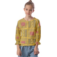 Digital Paper African Tribal Kids  Cuff Sleeve Top