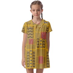 Digital Paper African Tribal Kids  Asymmetric Collar Dress