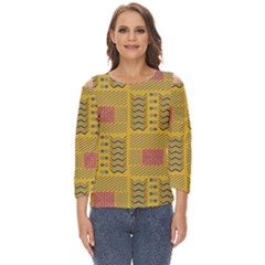 Digital Paper African Tribal Cut Out Wide Sleeve Top