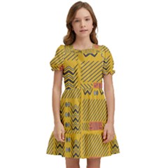 Digital Paper African Tribal Kids  Puff Sleeved Dress