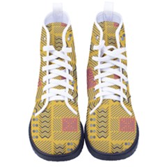 Digital Paper African Tribal Women s High-top Canvas Sneakers