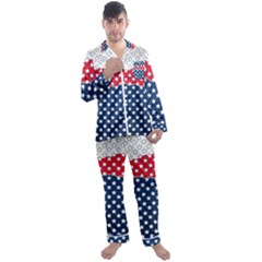 Illustrations Stars Men s Long Sleeve Satin Pajamas Set