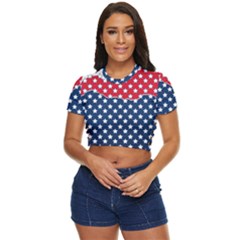 Illustrations Stars Side Button Cropped T-shirt