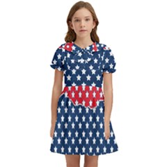 Illustrations Stars Kids  Bow Tie Puff Sleeve Dress