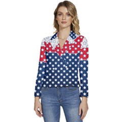 Illustrations Stars Women s Long Sleeve Revers Collar Cropped Jacket