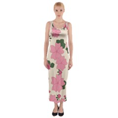 Floral Vintage Flowers Fitted Maxi Dress