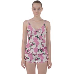 Floral Vintage Flowers Tie Front Two Piece Tankini
