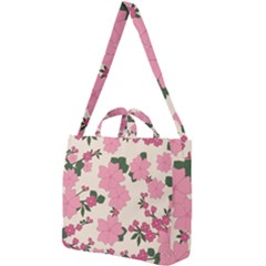 Floral Vintage Flowers Square Shoulder Tote Bag by Dutashop