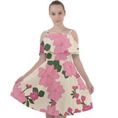 Floral Vintage Flowers Cut Out Shoulders Chiffon Dress by Dutashop