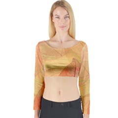 Leaves Patterns Colorful Leaf Pattern Long Sleeve Crop Top