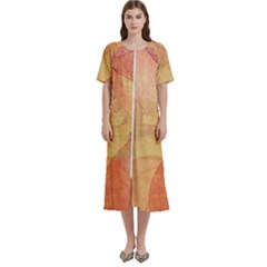 Leaves Patterns Colorful Leaf Pattern Women s Cotton Short Sleeve Night Gown