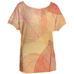 Leaves Patterns Colorful Leaf Pattern Women s Oversized T-Shirt