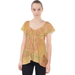 Leaves Patterns Colorful Leaf Pattern Lace Front Dolly Top