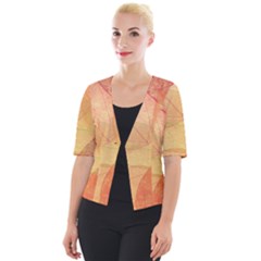 Leaves Patterns Colorful Leaf Pattern Cropped Button Cardigan