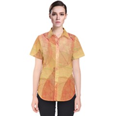 Leaves Patterns Colorful Leaf Pattern Women s Short Sleeve Shirt