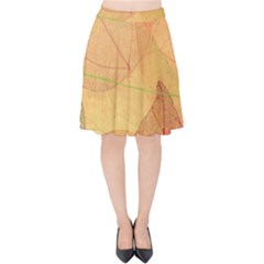 Leaves Patterns Colorful Leaf Pattern Velvet High Waist Skirt