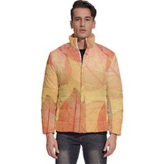 Leaves Patterns Colorful Leaf Pattern Men s Puffer Bubble Jacket Coat