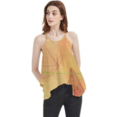 Leaves Patterns Colorful Leaf Pattern Flowy Camisole Tank Top