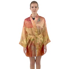 Leaves Patterns Colorful Leaf Pattern Long Sleeve Satin Kimono