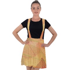 Leaves Patterns Colorful Leaf Pattern Velvet Suspender Skater Skirt