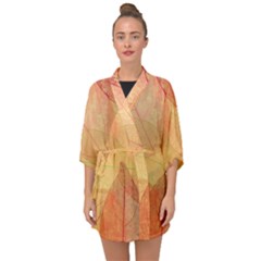 Leaves Patterns Colorful Leaf Pattern Half Sleeve Chiffon Kimono