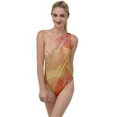 Leaves Patterns Colorful Leaf Pattern To One Side Swimsuit