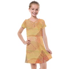 Leaves Patterns Colorful Leaf Pattern Kids  Cross Web Dress