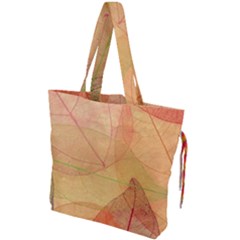 Leaves Patterns Colorful Leaf Pattern Drawstring Tote Bag