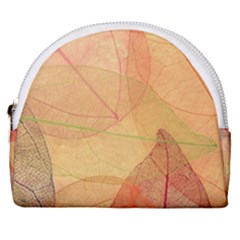 Leaves Patterns Colorful Leaf Pattern Horseshoe Style Canvas Pouch