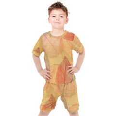 Leaves Patterns Colorful Leaf Pattern Kids  T-Shirt and Shorts Set