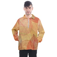 Leaves Patterns Colorful Leaf Pattern Men s Half Zip Pullover