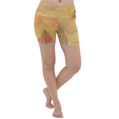 Leaves Patterns Colorful Leaf Pattern Lightweight Velour Yoga Shorts