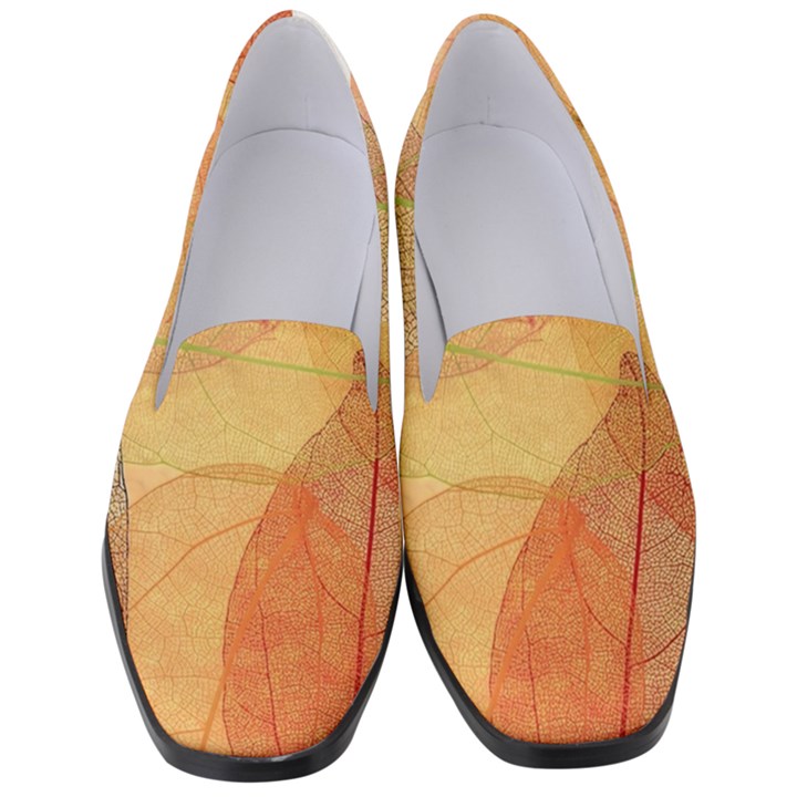 Leaves Patterns Colorful Leaf Pattern Women s Classic Loafer Heels