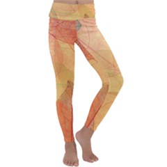 Leaves Patterns Colorful Leaf Pattern Kids  Lightweight Velour Classic Yoga Leggings