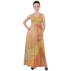 Leaves Patterns Colorful Leaf Pattern Empire Waist Velour Maxi Dress