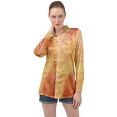 Leaves Patterns Colorful Leaf Pattern Long Sleeve Satin Shirt