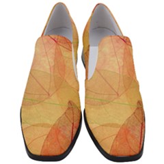 Leaves Patterns Colorful Leaf Pattern Women Slip On Heel Loafers by Cemarart