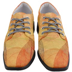 Leaves Patterns Colorful Leaf Pattern Women Heeled Oxford Shoes