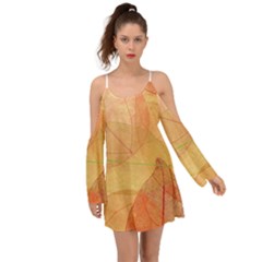 Leaves Patterns Colorful Leaf Pattern Boho Dress