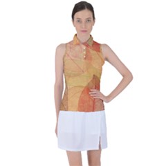 Leaves Patterns Colorful Leaf Pattern Women s Sleeveless Polo T-Shirt