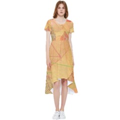 Leaves Patterns Colorful Leaf Pattern High Low Boho Dress