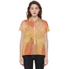 Leaves Patterns Colorful Leaf Pattern Short Sleeve Pocket Shirt