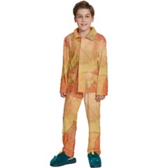 Leaves Patterns Colorful Leaf Pattern Kids  Long Sleeve Velvet Pajamas Set