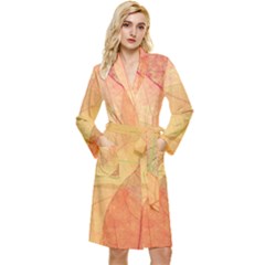 Leaves Patterns Colorful Leaf Pattern Long Sleeve Velvet Robe