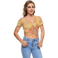 Leaves Patterns Colorful Leaf Pattern Short Sleeve Foldover T-shirt by Cemarart